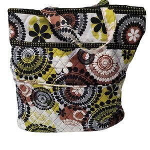 Vera Bradley Cocoa Moss Magnetic Closure Shoulder Tote 2 ways to wear